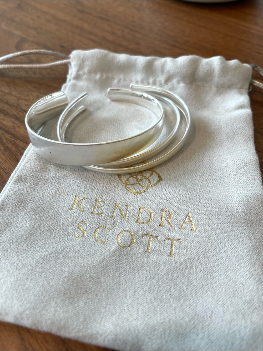 Kendra Scott Bright Silver Tiana Cuff Bracelet Trio